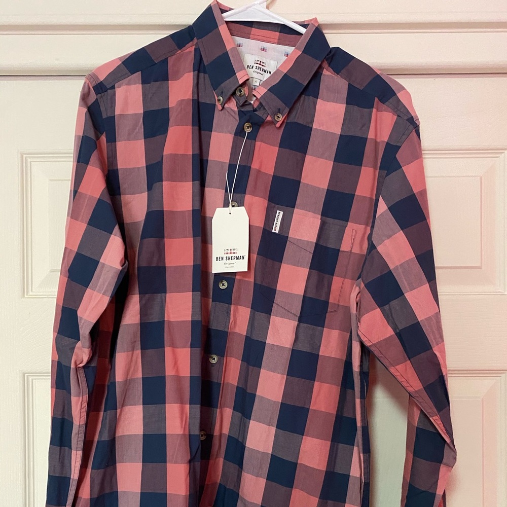 Bnwt Ben Sherman pink/blue shirt
